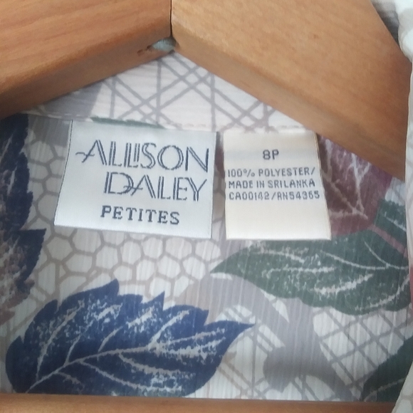 Vintage Allison Daily Petites Fall Leaves Blouse, 8P - Picture 7 of 10
